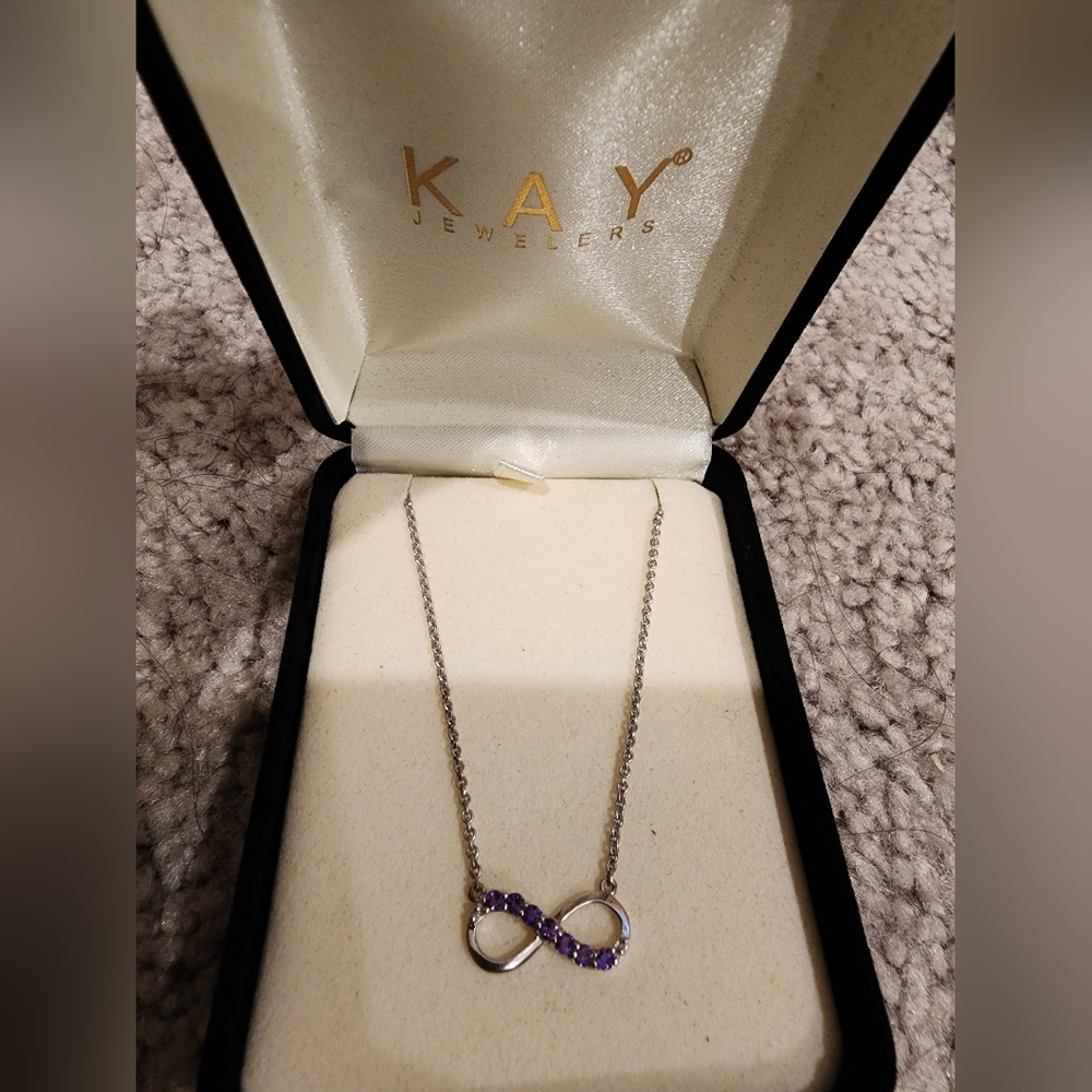 Kay Jewelers Silver Necklace with Purple Accents